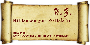 Wittenberger Zoltán névjegykártya